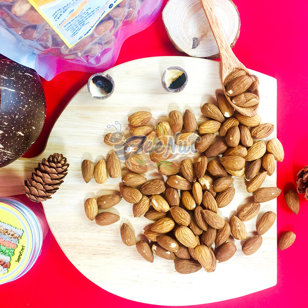 Hạt hạnh nhân rang tách vỏ (1KG) (Combo 2 phần 500g) Hạnh nhân sấy mộc Hạnh nhân tươi làm sữa hạt Hạt dinh dưỡng BeeNut