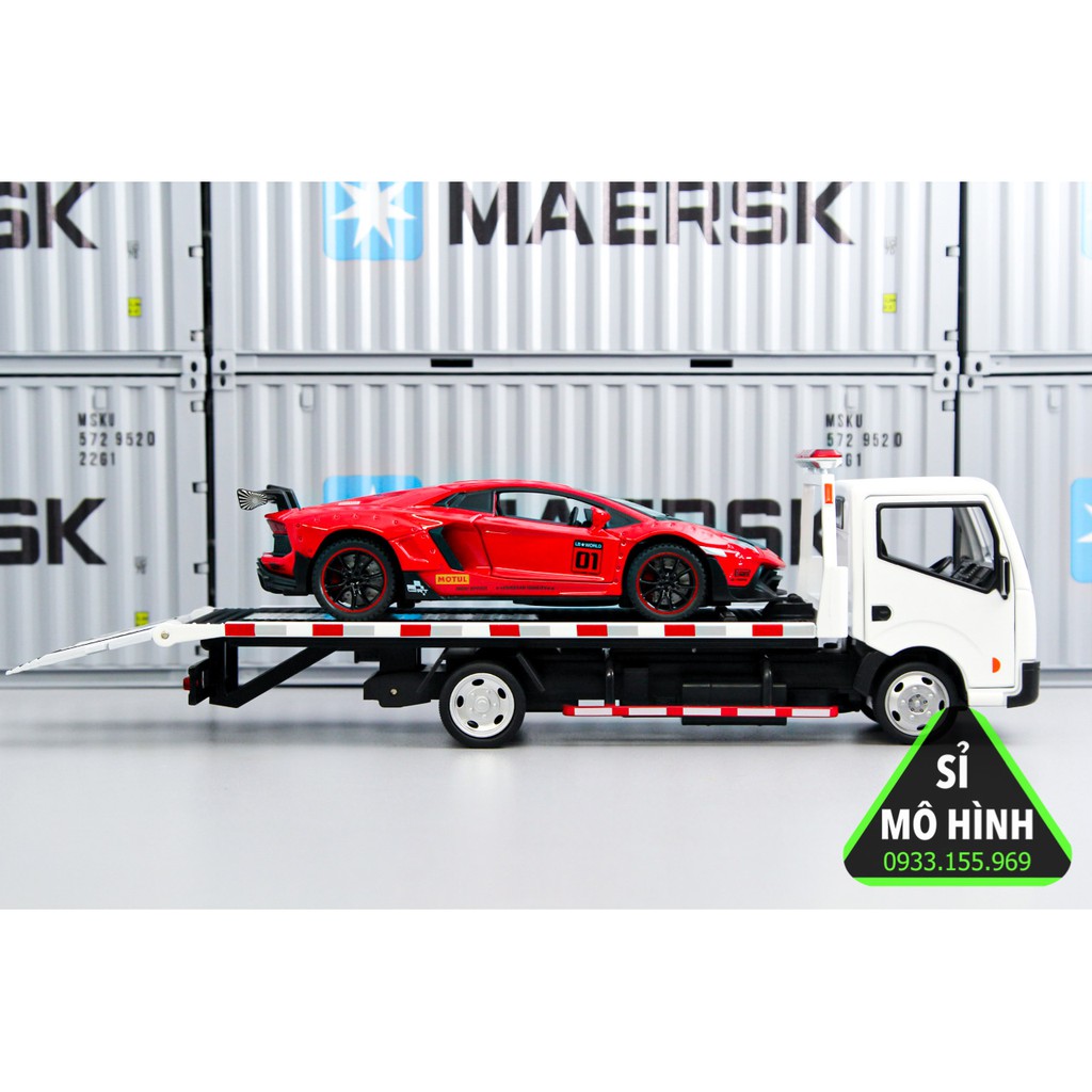 [ Sỉ Mô Hình ] Mô hình xe tải cứu hộ Nissan 1:32 Trắng