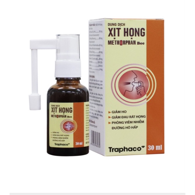 Xịt Họng Keo Ong METHORPHAN BEE - Giảm Các Vấn Đề Đường Hô Hấp TRAPHACO - Chai 30ml Tinh Dầu Thảo Dược