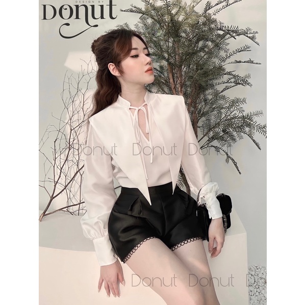 Elalin top-Áo trắng cổ tàu | BigBuy360 - bigbuy360.vn