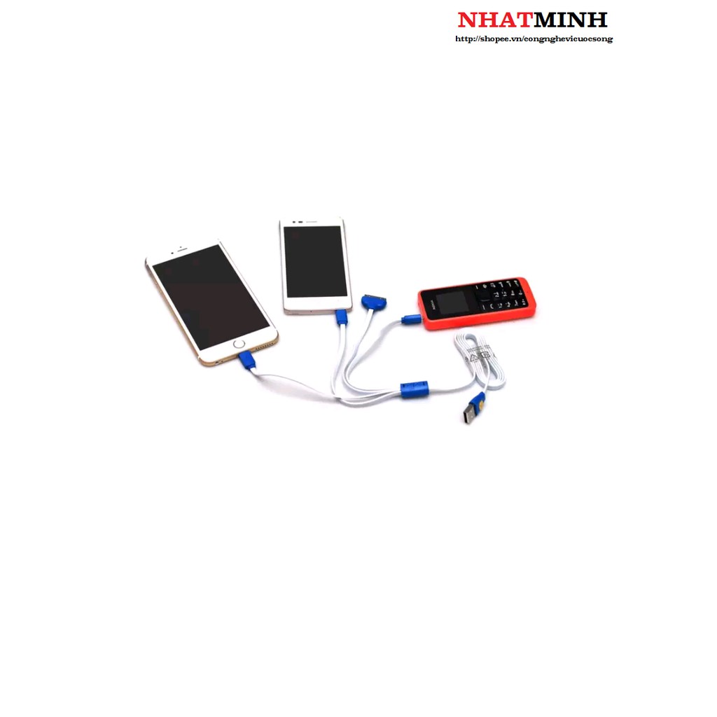 Cáp sạc đa năng 4 đầu có chân kim hàng cao cấp