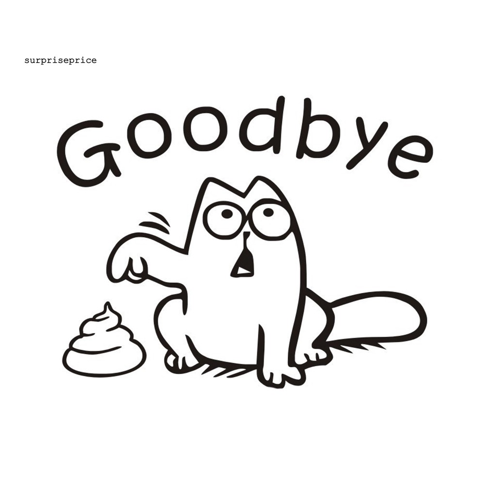 Sticker chữ Goodbye ngộ nghĩnh dán trang trí bồn cầu DIY