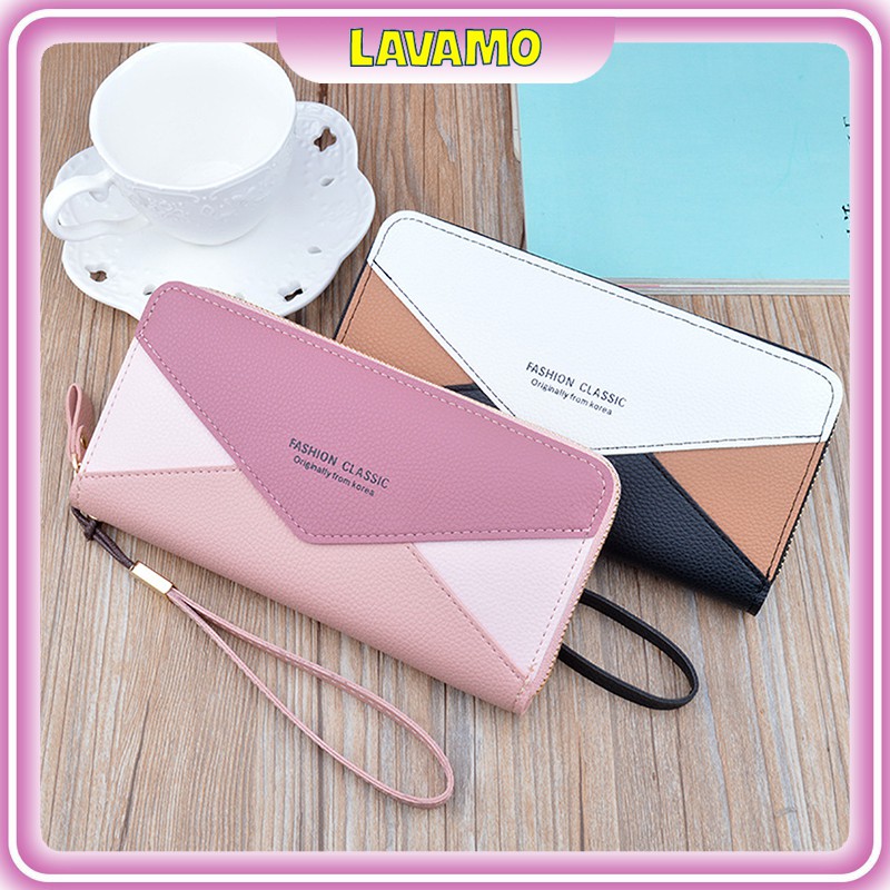 [Mã FAMAYWA2 giảm 10k đơn từ 50k] Ví nữ dáng dài cầm tay đẹp đựng tiền nhiều ngăn cao cấp giá rẻ VD244