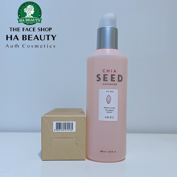 Nước hoa hồng dưỡng ẩm trắng da se khít lỗ chân lông chống lão hóa The Face Shop Chia Seed Advanced Hydro Toner 160ml