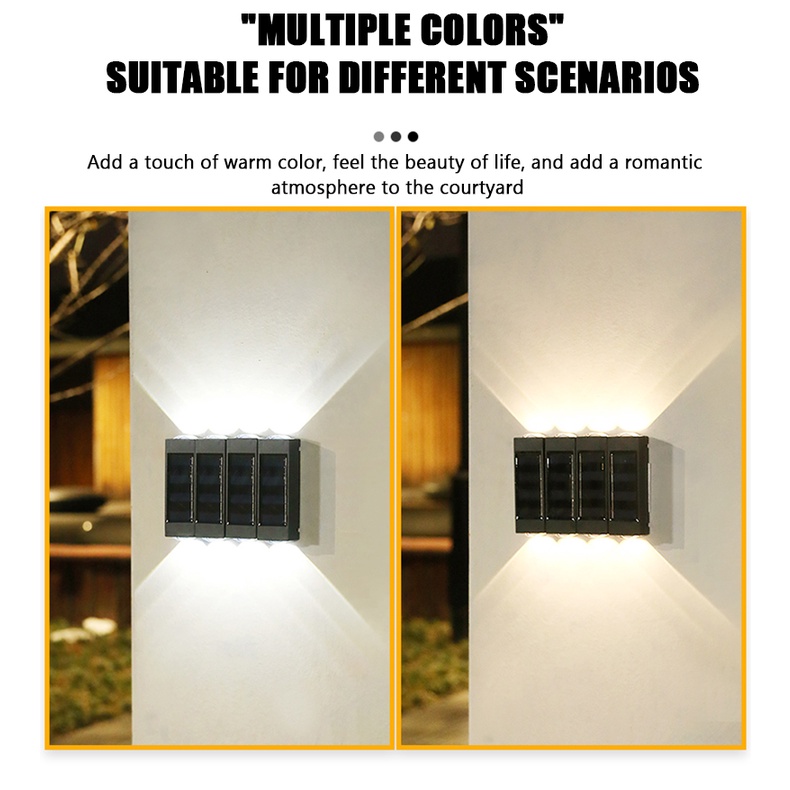 Đèn LED Gắn Tường Sử Dụng Năng Lượng Mặt Trời Chống Thấm Nước Dùng Trang Trí Ngoài Trời