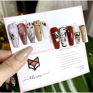 [Nails box] Móng up giả thiết kế vẽ Hàn Quốc