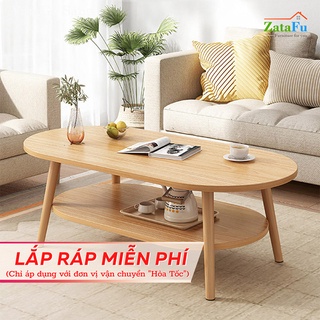 Bàn Trà Sofa Phòng Khách 2 Tầng Chân Gỗ Hiện Đại BSF-07