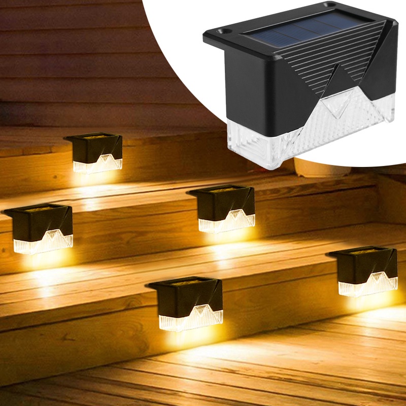 Đèn LED Năng Lượng Mặt Trời Ánh Sáng Trắng Ấm Nhiều Màu Sắc Chống Nước Gắn Cầu Thang Sân Vườn Ngoài Trời