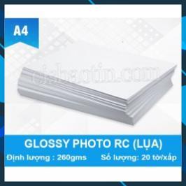 GIẤY GLOSSY RC A4 260G PHOTO LỤA FUJI( XẤP 20 TỜ)