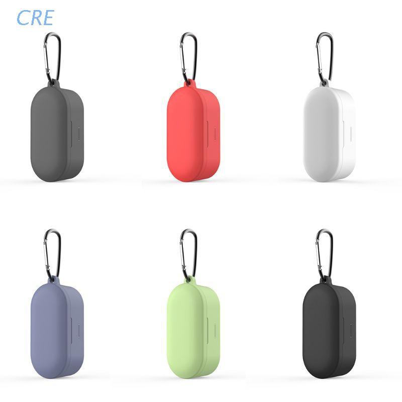 Vỏ Bảo Vệ Hộp Sạc Tai Nghe Qcy T1S / T2C Bằng Silicon Chống Rơi Kèm Móc Khóa Tiện Dụng