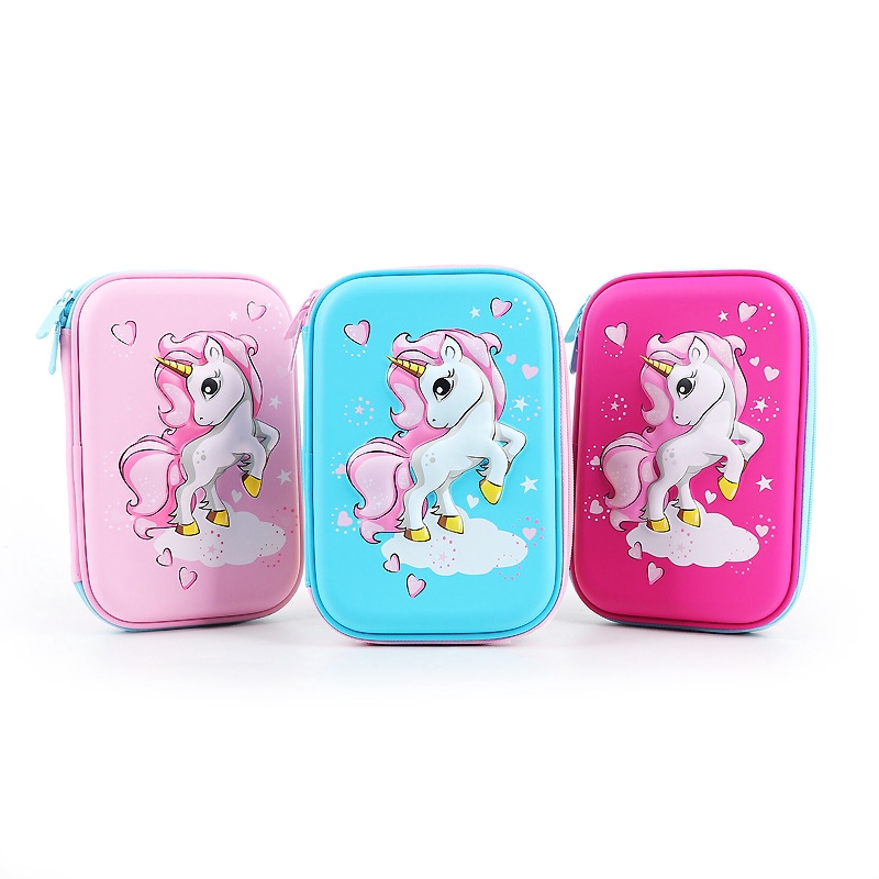 Smiggle pencil case EVA hộp bút 3D unicorn Hộp văn phòng phẩm