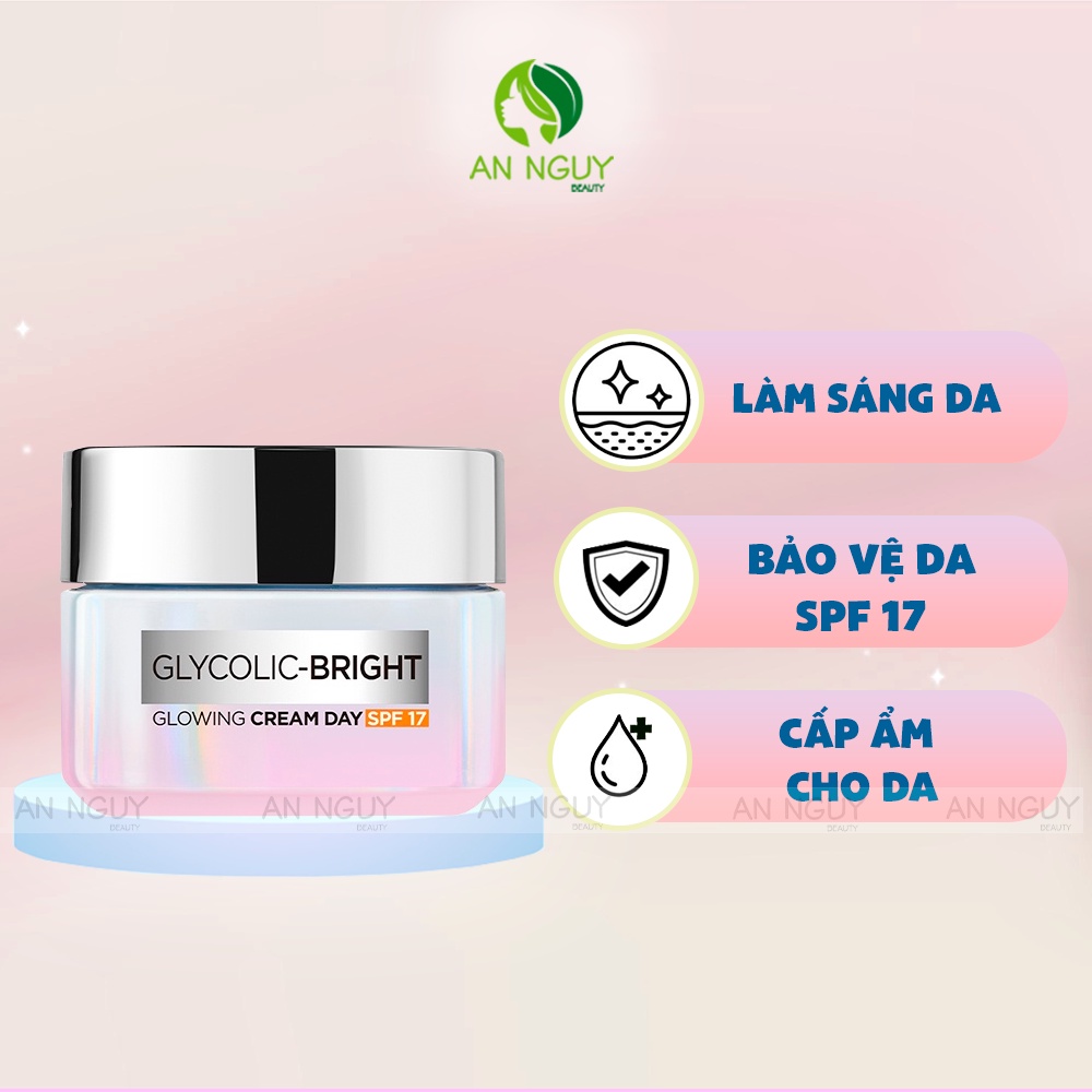 Kem Dưỡng Sáng Da Ban Ngày Loreal Paris Glycolic-Bright Glowing Cream Day - SPF 17 50ml