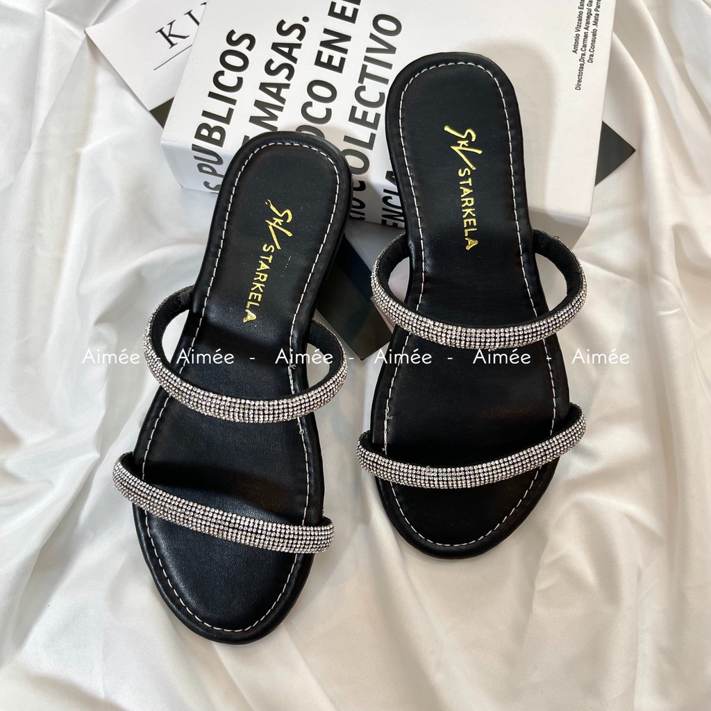 Dép Bệt Hai Dây Bảng To Đính Đá Sáng Xịn Giúp Chân Nổi Bật Nâng Tông Da Cho Đôi Chân