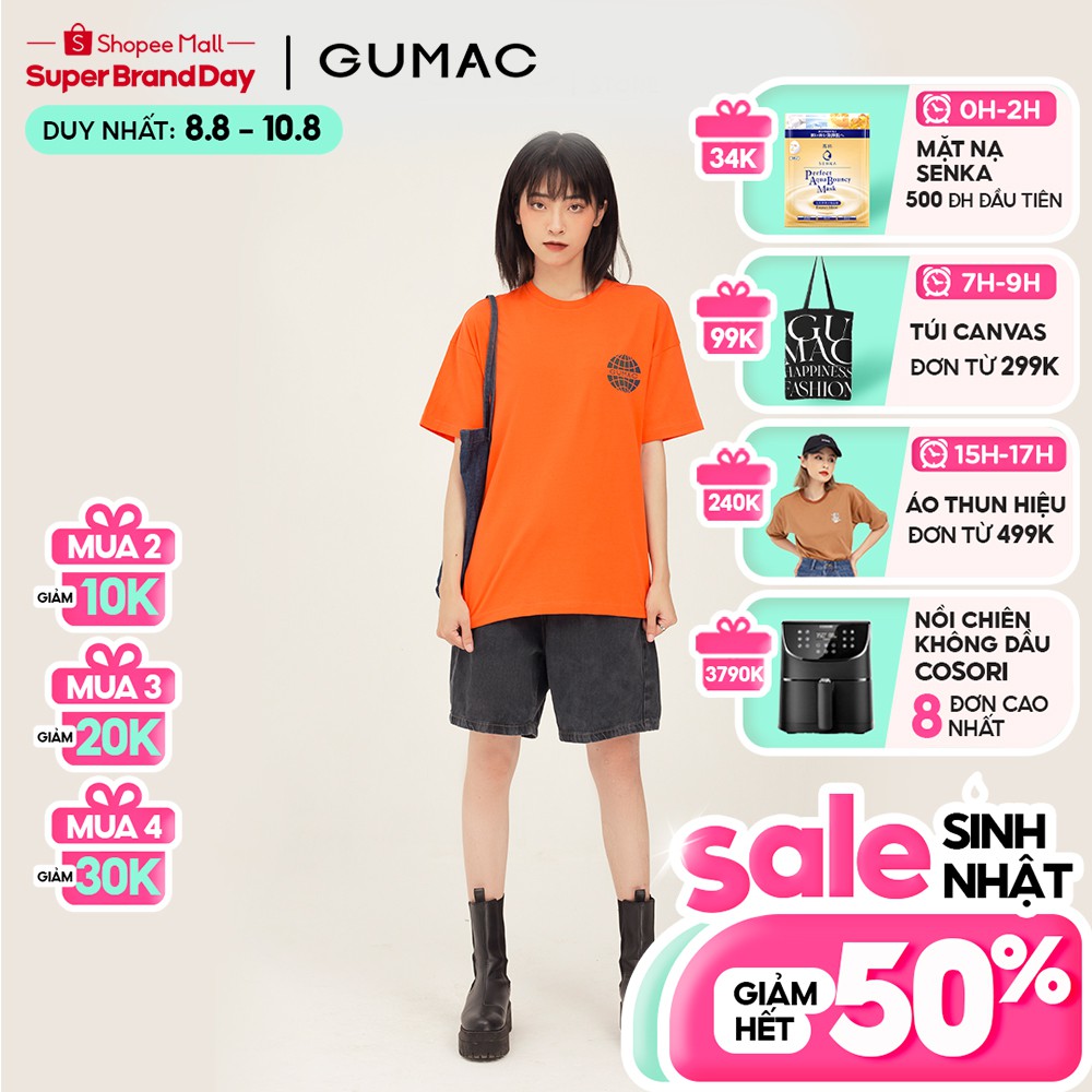 Áo thun nữ in hình GUMAC phong cách ulzzang năng động, trẻ trung ATB387