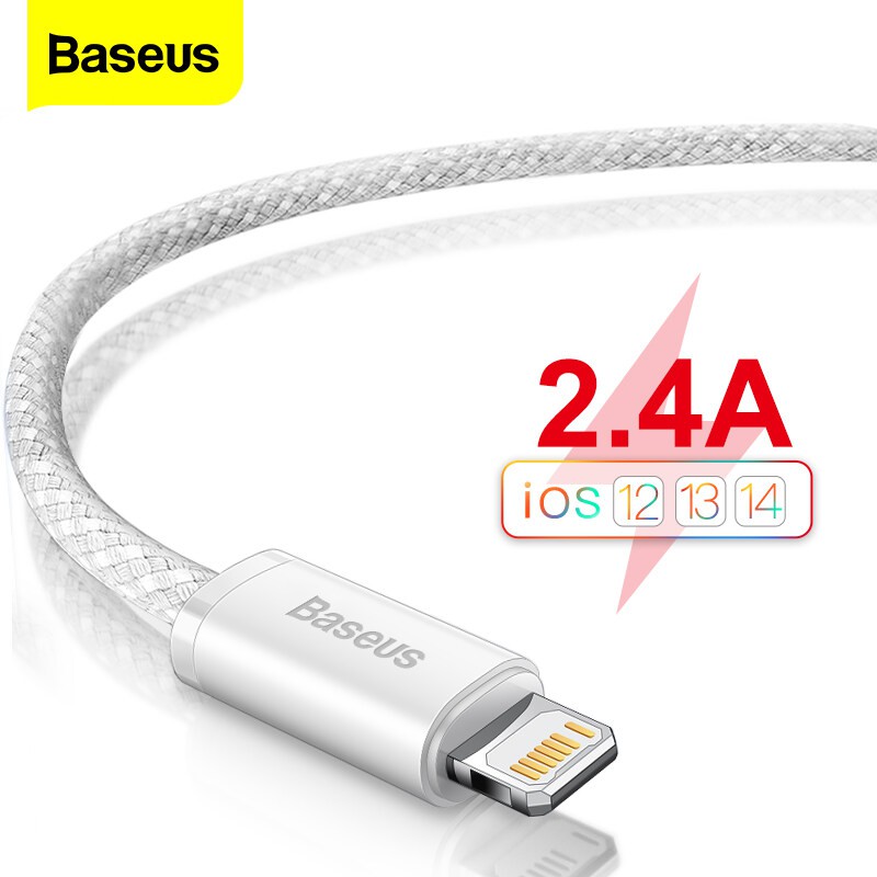 Cáp sạc Baseus Dynamic Series USB to Lightning sạc nhanh 2.4A cho iPhone/iPad, data tốc độ cao, dây bọc dù, dài 1m/2m