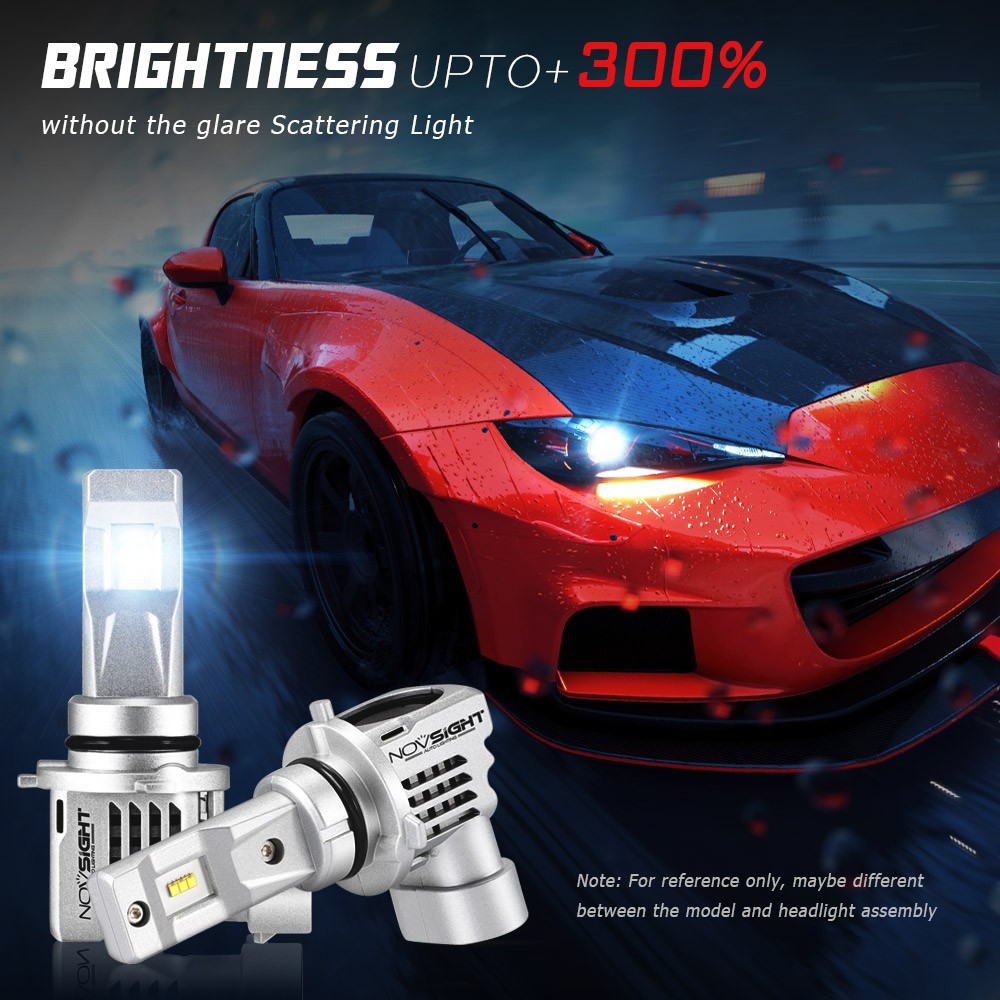 Novsight Set 2 Bóng Đèn Pha LED H4 H7 H11 N30S ZES 12000LM 6000K Cho Xe Hơi