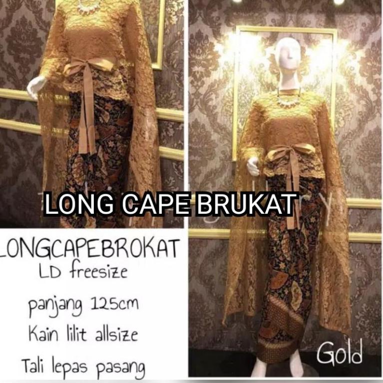 Hàng Có Sẵn Bộ Áo Choàng Dài B0VOQ LILIT KEBAYA BRUKAT Đầm BATIK Dài Dự Tiệc KEBAYA 40 Te