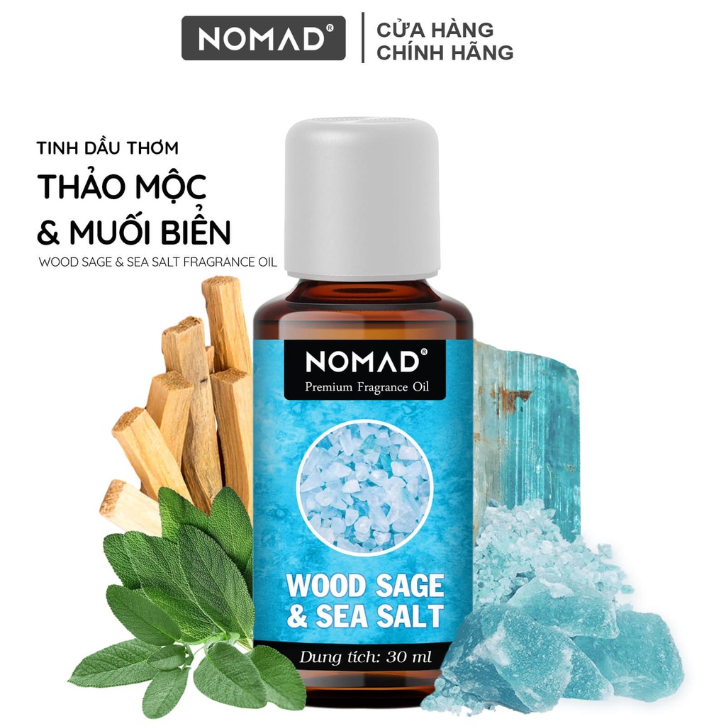 Tinh Dầu Xô Thơm Muối Biển Nomad Premium Fragrance Oil - Wood Sage & Sea Salt