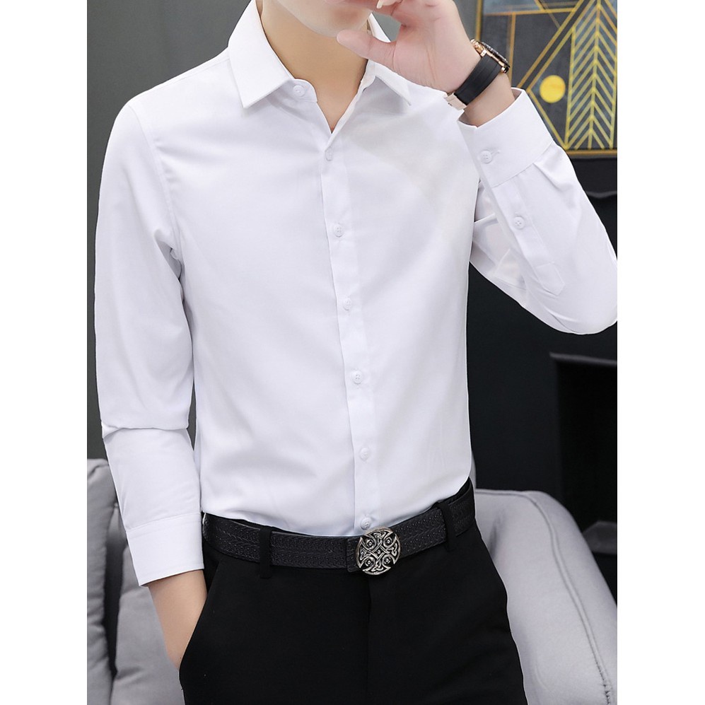 Áo sơ mi nam dài tay unisex sơ mi form rộng vải lụa thái ,rẻ