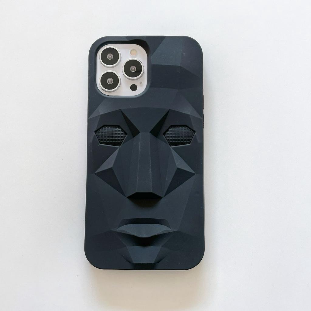 Ốp Điện Thoại Silicon Mềm Chống Sốc Hình Mặt Balck 3D Cho iPhone 14Promax / 14Pro / 14 / 13 / 12 / 11 / X / 8P / 7P / 7 / 6P