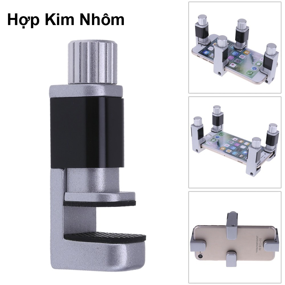 Kẹp Xoay ép Lực Cố Định Màn hình Điện Thoại, Máy tính bảng, Loại Hợp Kim Nhôm (giá bán 1 cái)