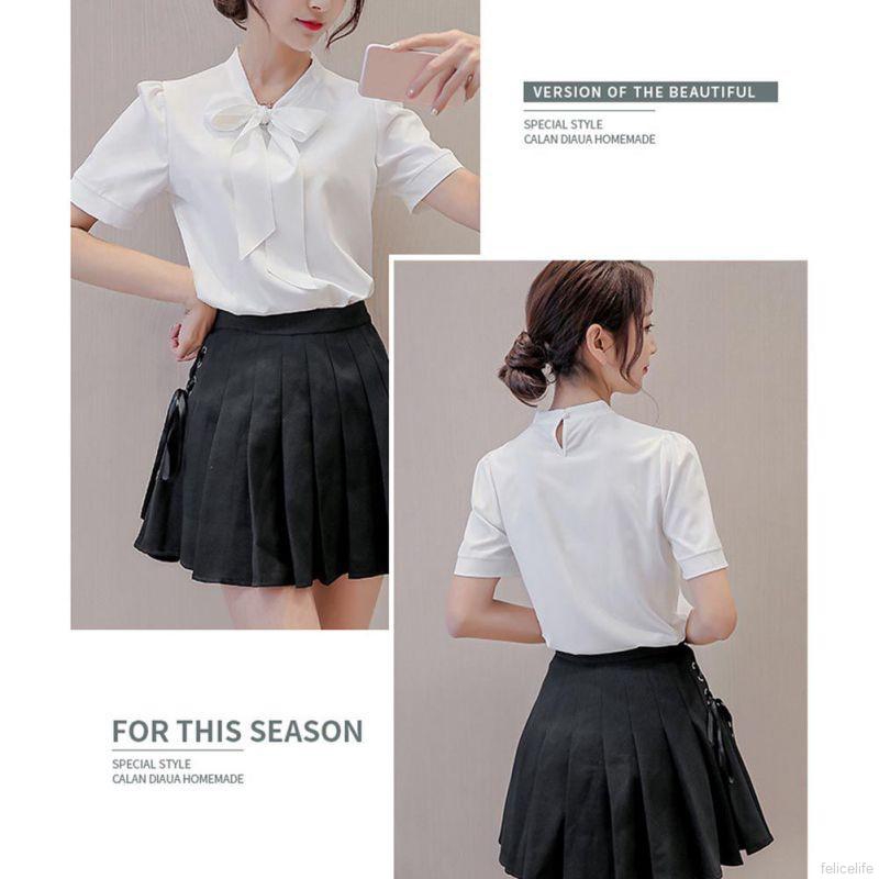 Áo kiểu tay dài / ngắn vải chiffon có nơ