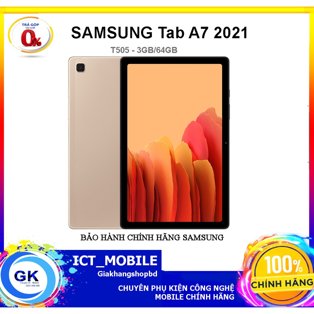 [Nguyên seal] Máy tính bảng Samsung Galaxy Tab A7 (3GB/64GB) SM-T505 - Hàng chính hãng