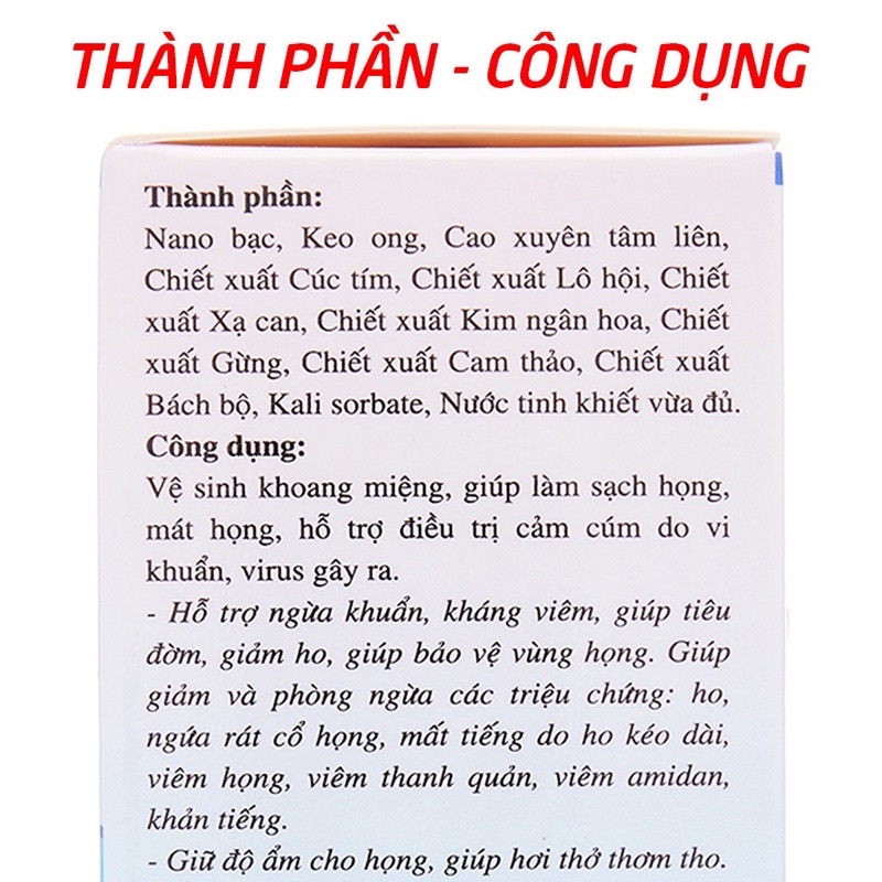 Xịt họng xuyên tâm liên Roxtech kèm kim ngân hoa giúp kháng khuẩn giảm ho hỗ trợ miễn dịch - chai 30ml