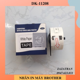 Giấy in nhãn bế dk-11208 - nhãn in máy brother 38mm x 90mm x 400 nhãn / cuộn