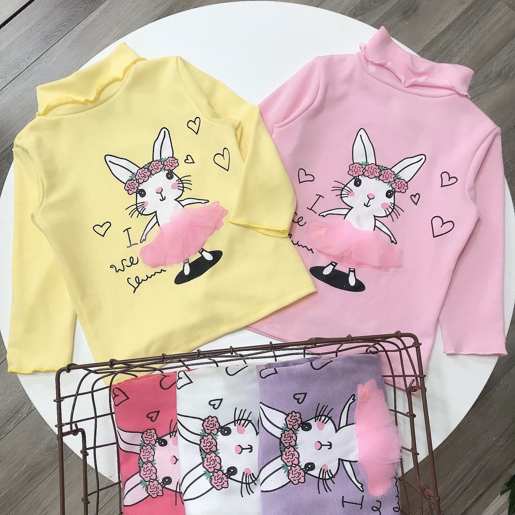 Áo dài tay cổ lọ hình thỏ từ 8-22kg