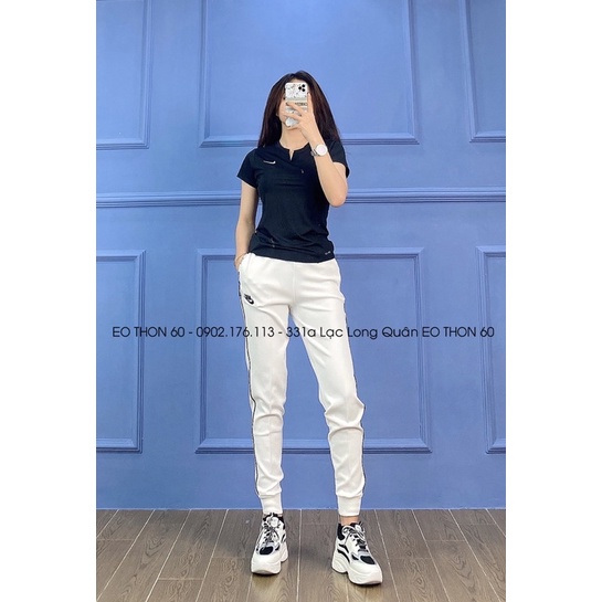 Áo cổ xẻ dáng dài,quần jogger 1 sọc có bo  Eothon60