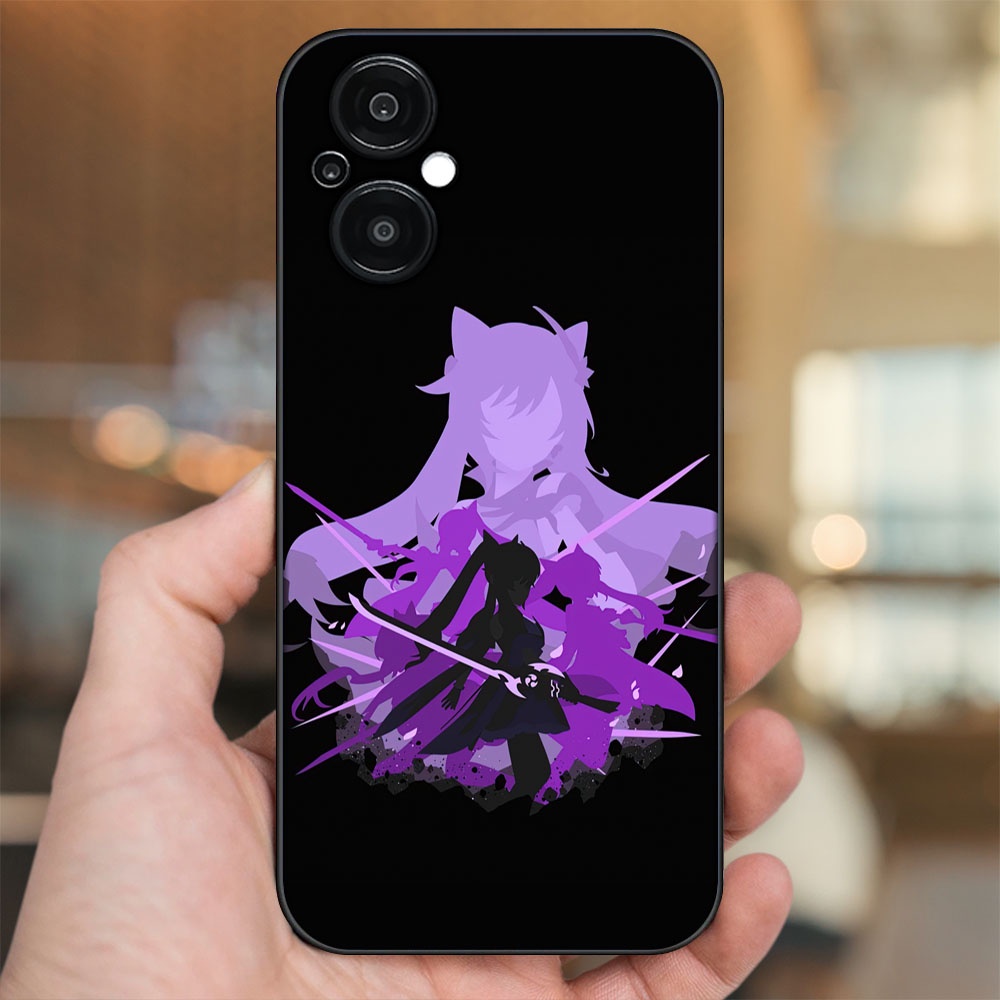 Ốp lưng Oppo Reno 8Z 5G viền đen in hình Keqing Genshin Impact