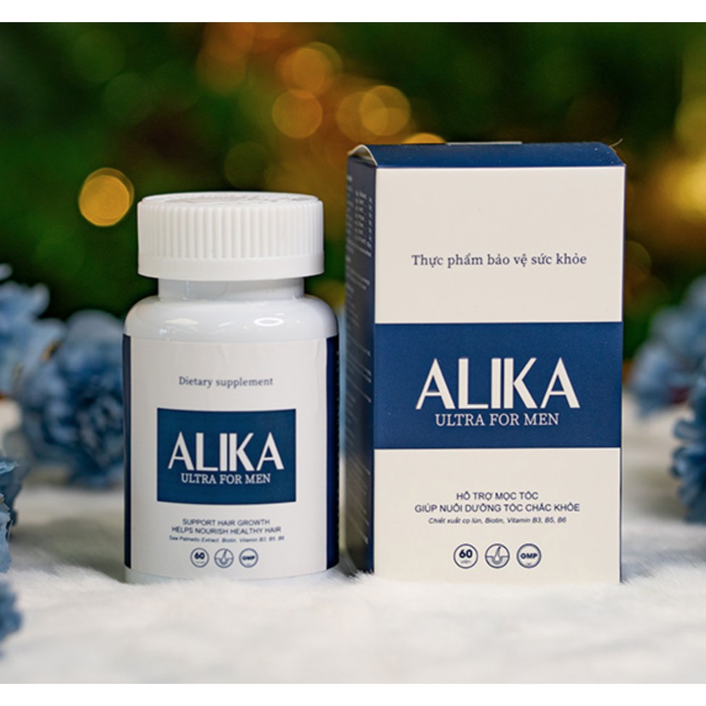 Viên uống Alika Ultra for men Giảm Rụng Tóc, Hỗ trợ Kích Thích Mọc Tóc và Hỗ Trợ Đen Tóc, hộp 60 viên | Thế Giới Skin Care