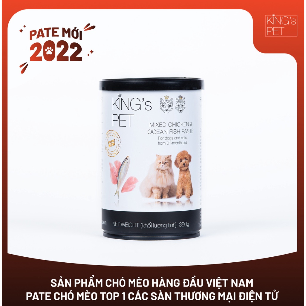 Pate hỗn hợp cho chó và mèo King’s Pet hộp 380g - PetMall