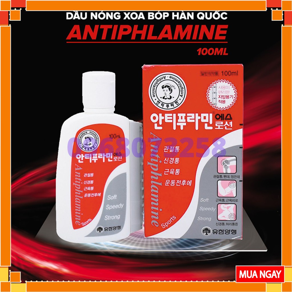 Dầu Nóng Hàn Quốc Antiphlamine 100ml – Dầu Xoa Bóp Chăm Sóc Sức Khỏe Xương Khớp Hiệu Quả