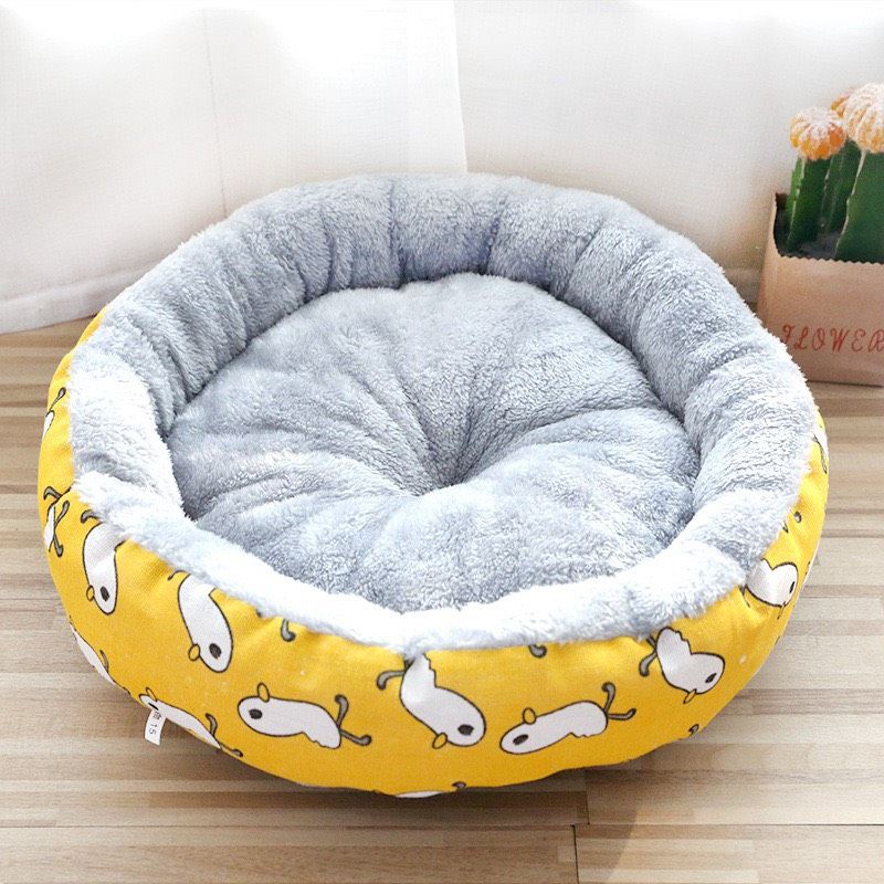 Đệm ấm cho chó mèo lót lông chữ nhật, tròn, rút dây