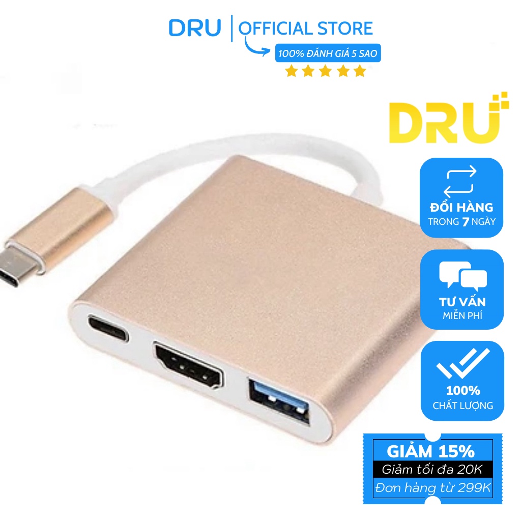 Cáp chuyển Usb 3.1 Type-C sang HDMI 1080P, Type-C Và Usb 3.0