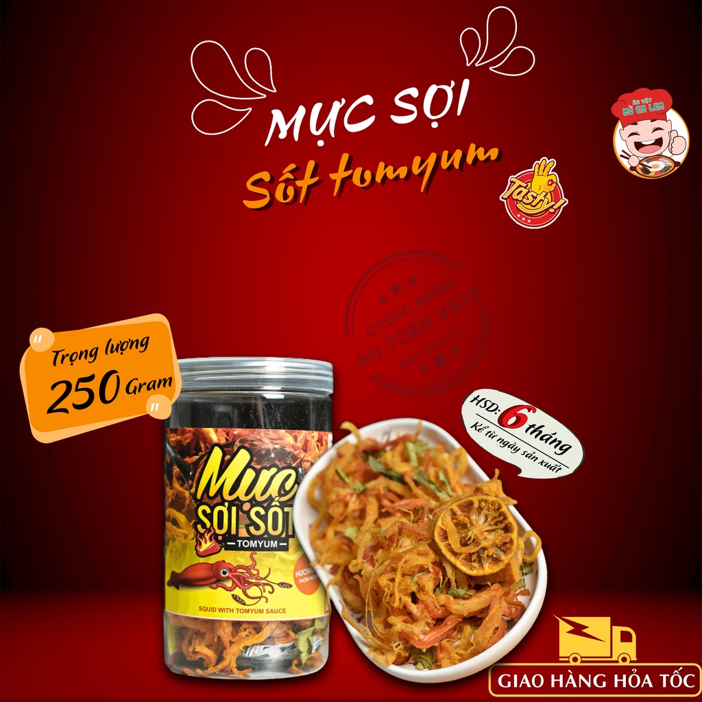 MỰC XÉ SỢI SỐT CHANH TOMYUM 250Gram⚡THƠM NGON VỊ ĐẬM ĐÀ Siêu Ngon | Mờ Em Lem đồ ăn vặt siêu rẻ ngon sài gòn