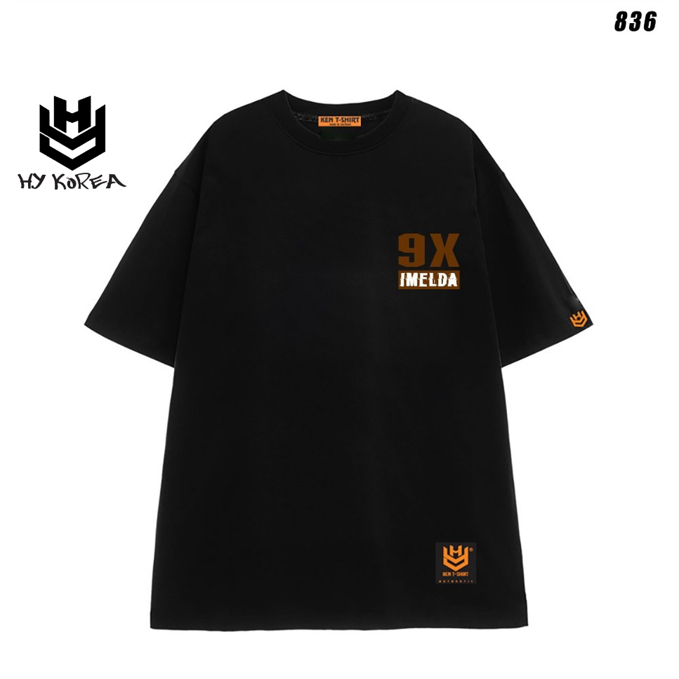Áo phông form rộng nam nữ tay lỡ Nhiều chữ 836 HY KOREA
