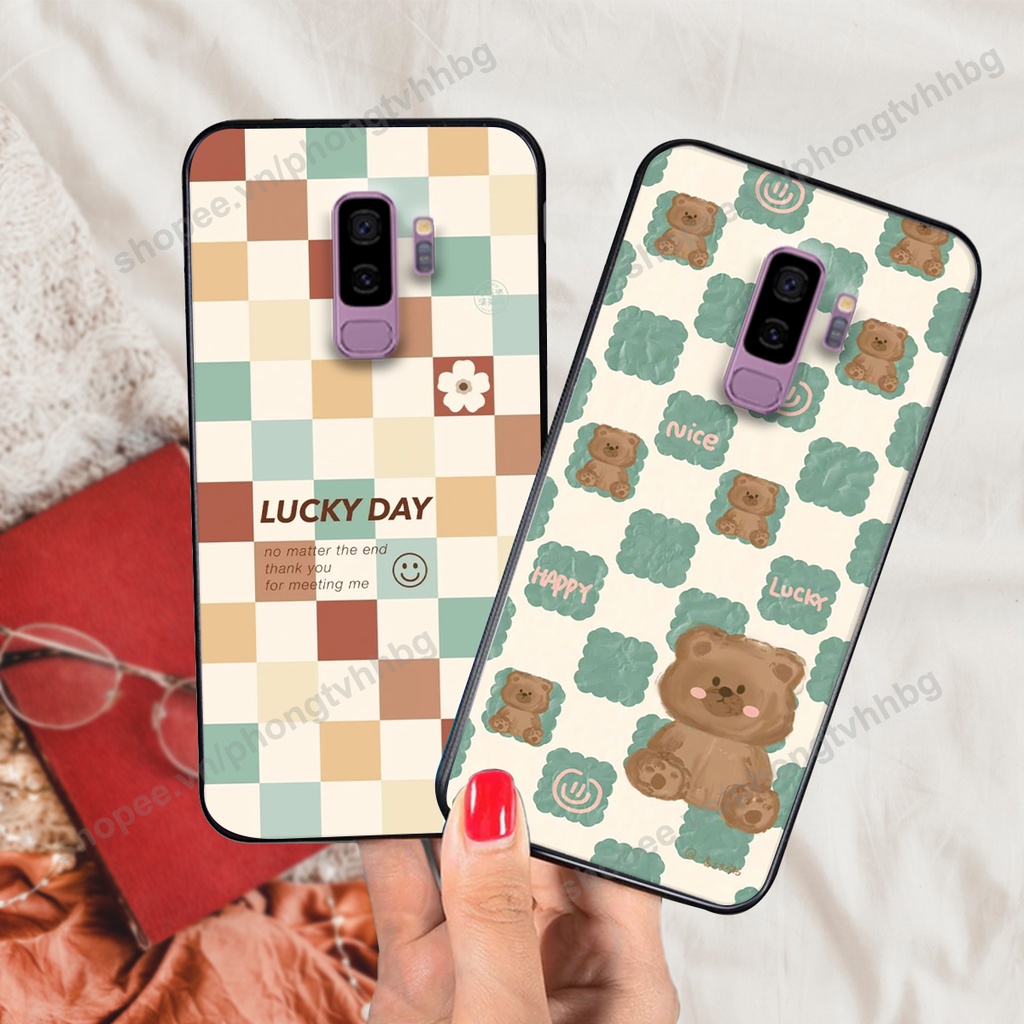 Ốp lưng Samsung S9 / S9 Plus / S9+ in mẫu gấu bo viền , smile mặt cười cực cute đẹp
