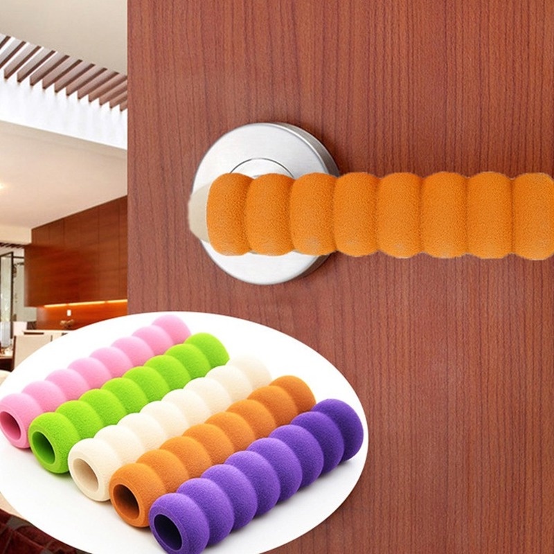 2 Pcs/Set Door Anti-collision Cover/ Thickened Spiral Door Handle Protective Cover/ Door Lock Protective Pad/ Soft Foam Door Crash Pad/ Dust Covers Home Supplies