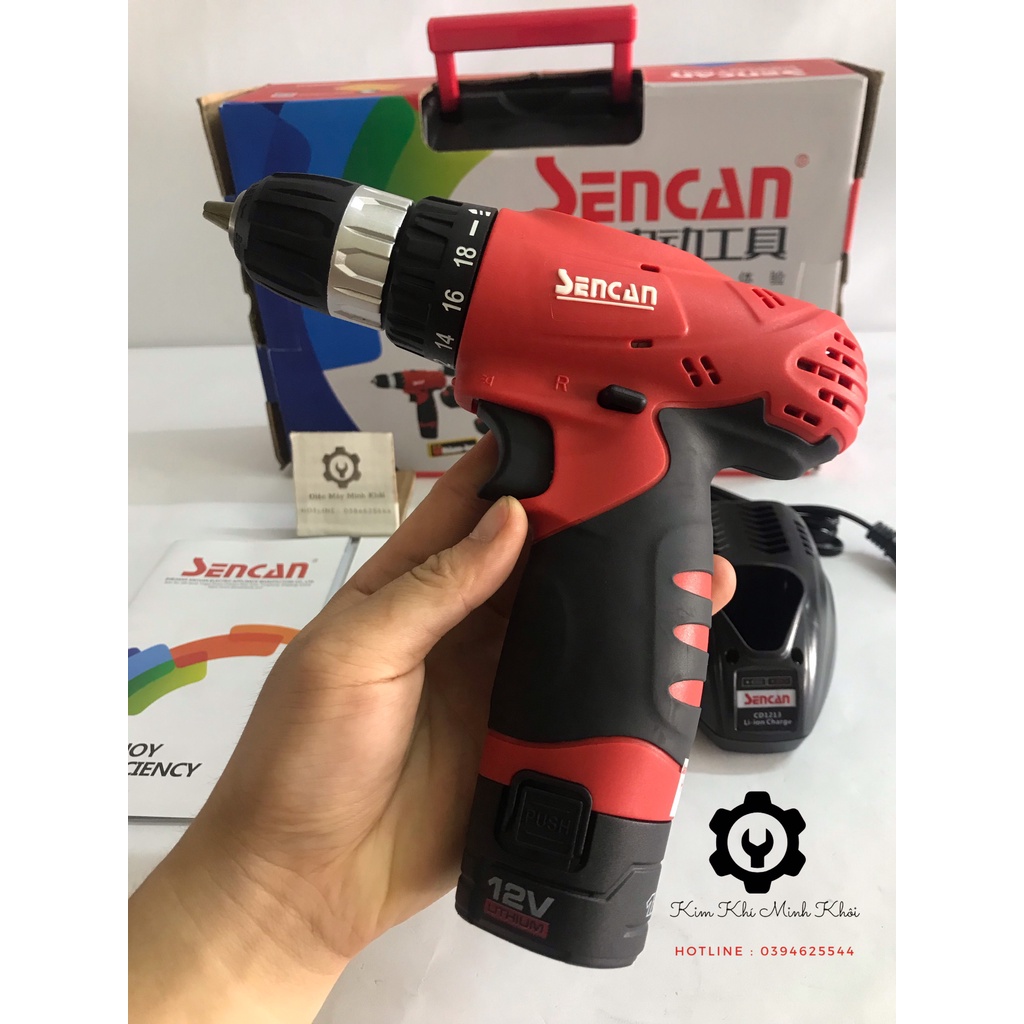 Máy khoan pin cầm tay SENCAN 12V D511210 đầu 10MM| Máy khoan pin vặn vít chính hãng( cam kết lõi đồng 100%)