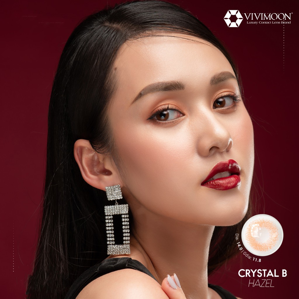 Lens cận màu nâu cánh gián VIVIMOON Crystal B Hazel 11.8 mm