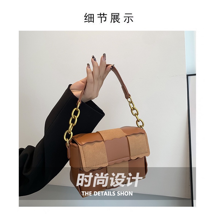 Túi Đeo JASMIN NOIR Chéo Da Lộn Phối Dây Xích Thời Trang Mùa Thu Dành Cho Nữ