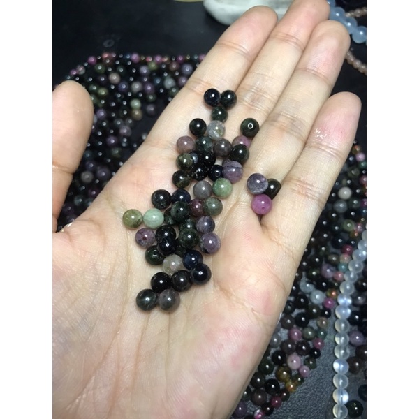 Hạt đá Tour.maline nhiều màu làm HandMade , DIY 5-6mm