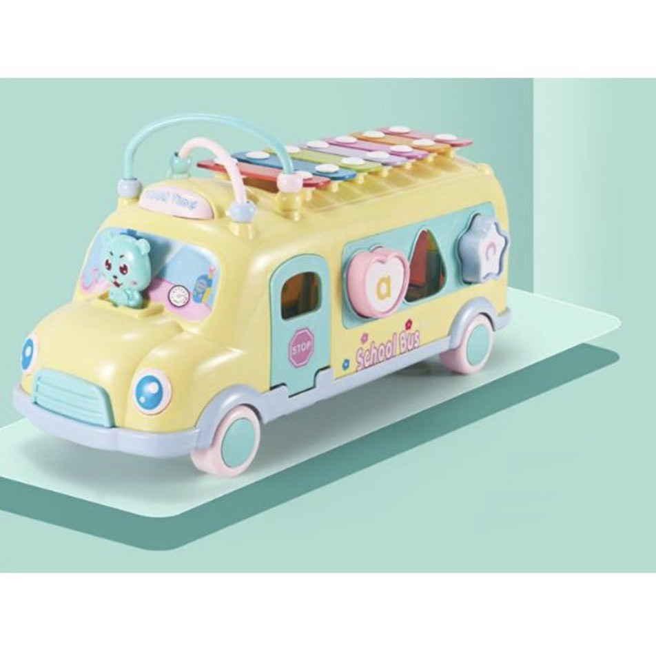 ĐỒ CHƠI XE BUS THẢ HÌNH KHỐI KÈM ĐÀN PIANO CHO BÉ