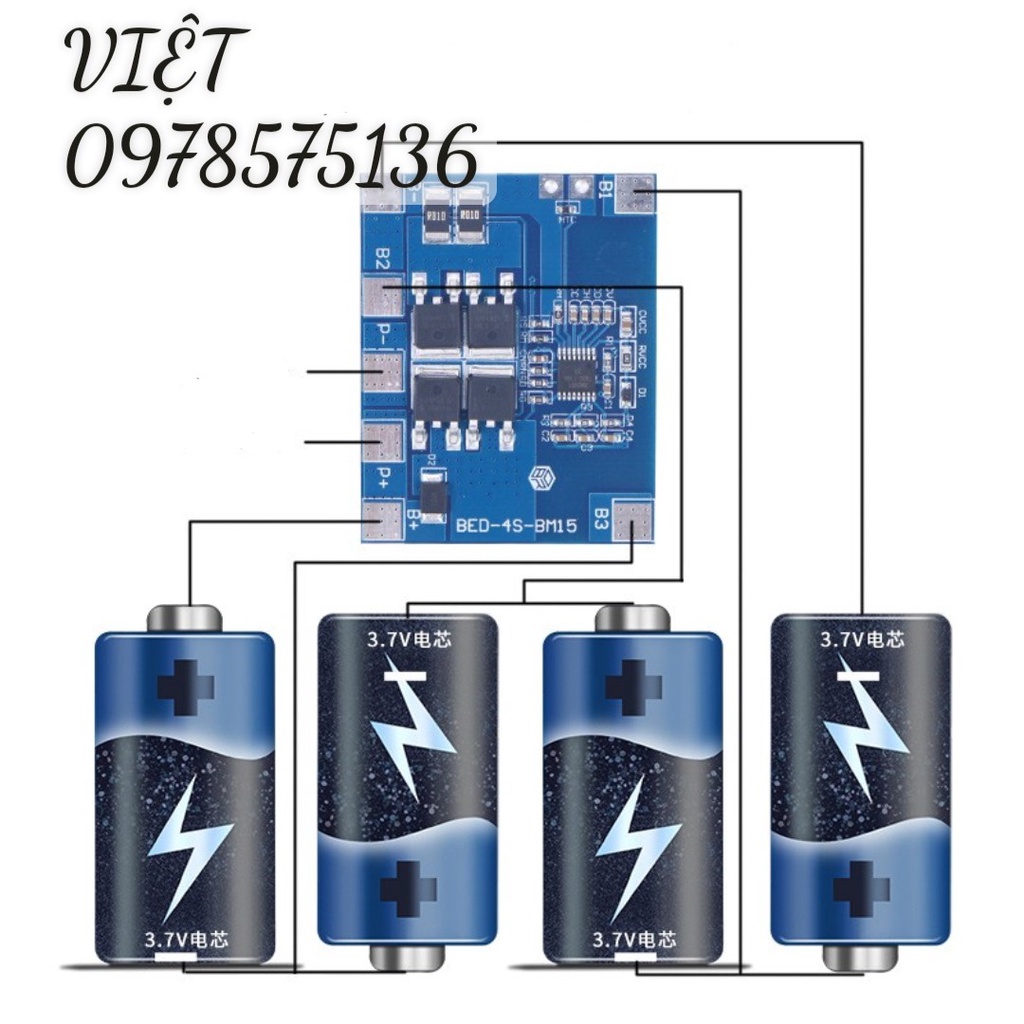 Mạch sạc bảo vệ pin 32650 4S 14.6V - 15A LifePo4