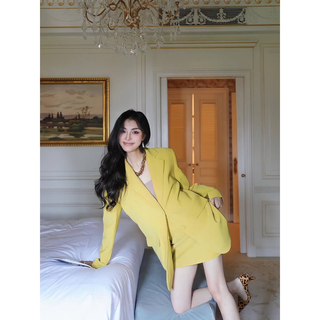 Set Áo Vest Và Chân Váy Vàng Eclipse Clothing