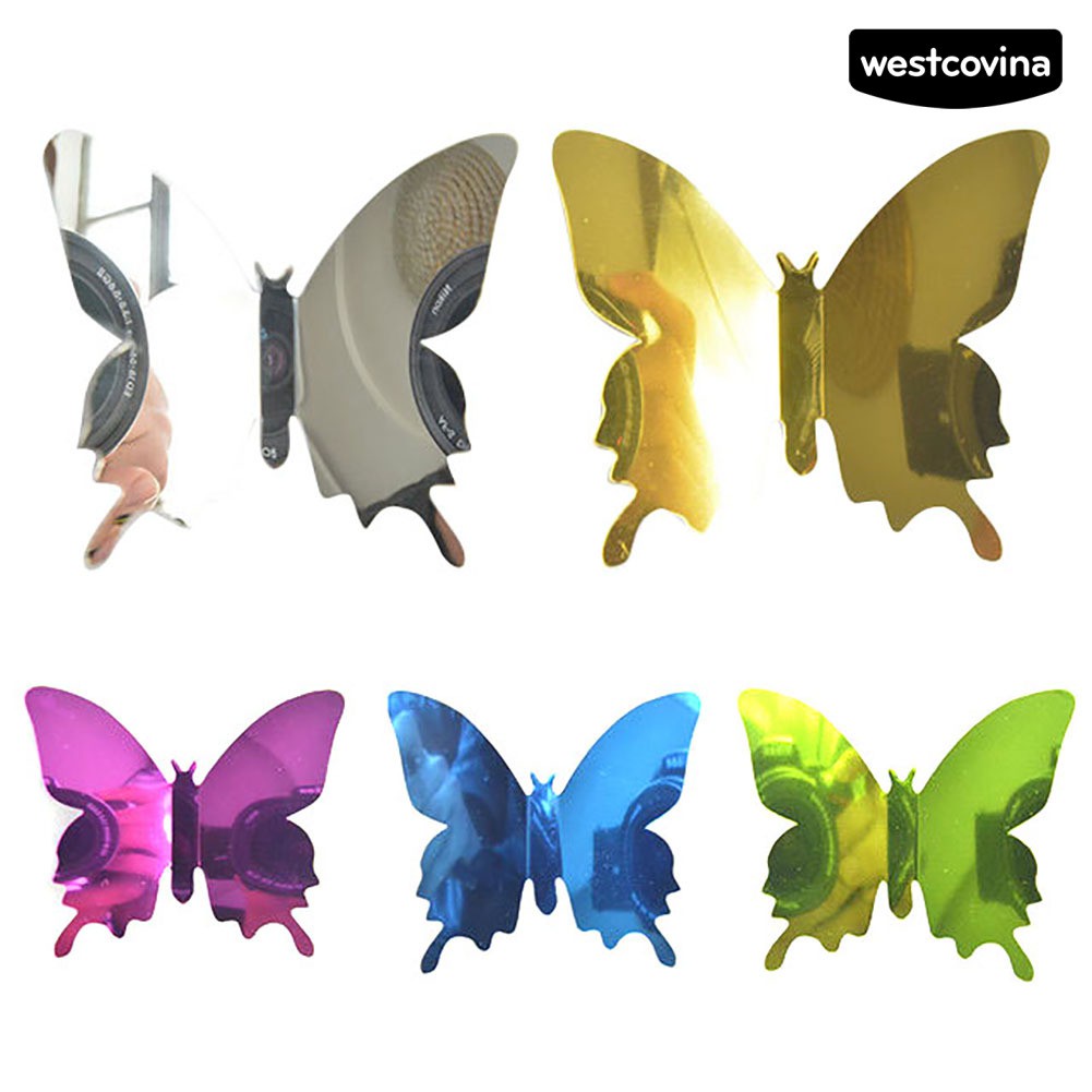 12 Sticker Dán Tường Hình Con Bướm 3d Dùng Trong Trang Trí Nhà