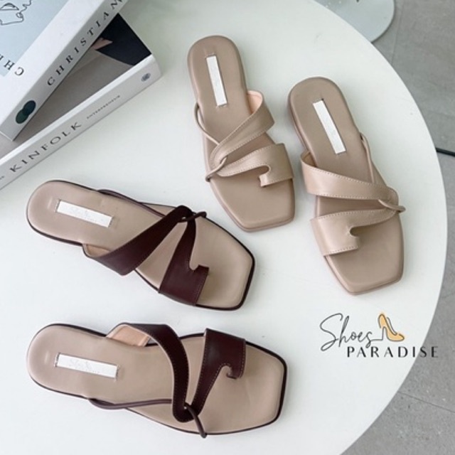 Dép nữ đẹp kiểu đế bệt xỏ ngón cute thời trang SHOES PARADISE D017